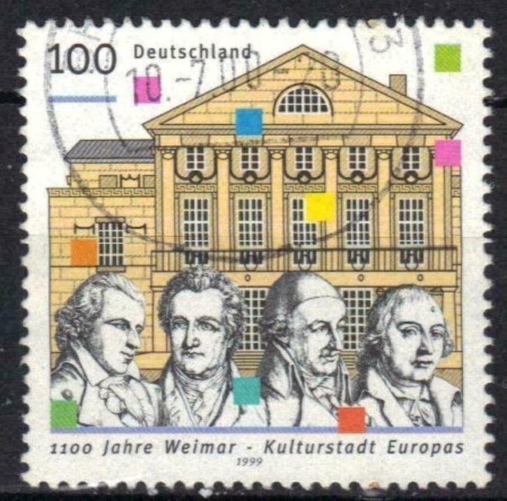 Duitsland 1999 - Yvert 1860 - 1100 Jaar Weimar (ST), Postzegels en Munten, Postzegels | Europa | Duitsland, Gestempeld, Verzenden