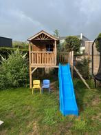 Houten speelhuisje met glijbaan, Kinderen en Baby's, Ophalen, Gebruikt, Hout