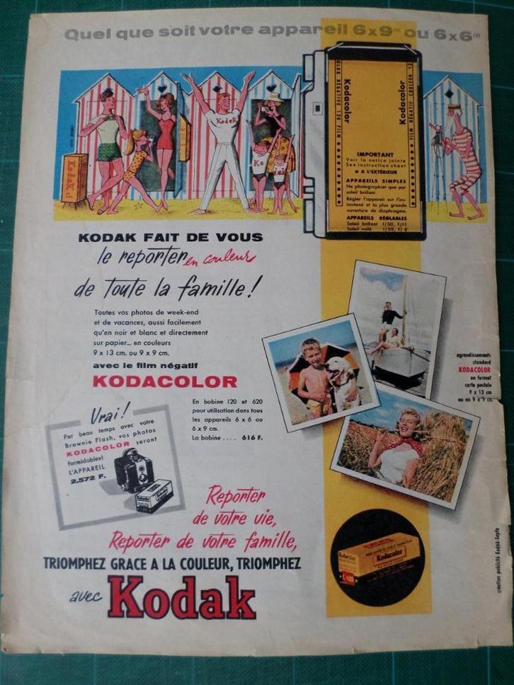 Kodak photographie - publicité papier - 1959, Collections, Marques & Objets publicitaires, Utilisé, Autres types, Enlèvement ou Envoi