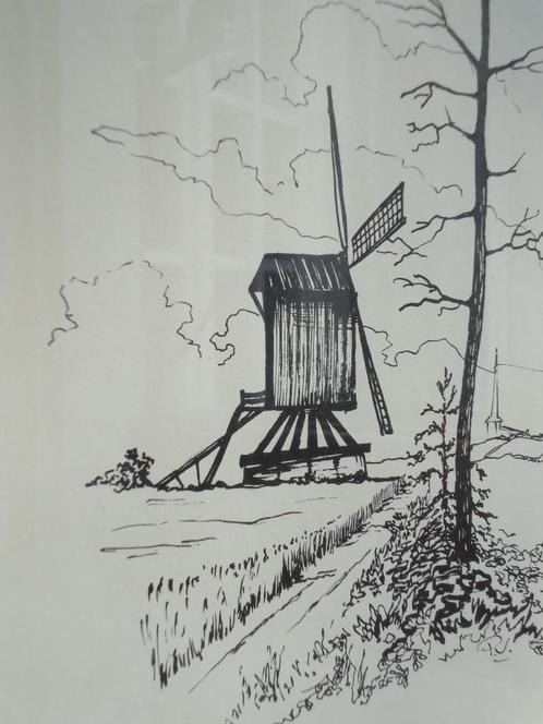 L'ancien moulin (démoli) de DUISBURG Huldenberg, Tervuren, Antiquités & Art, Art | Lithographies & Sérigraphies, Enlèvement ou Envoi