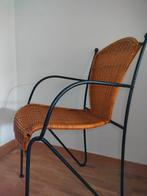 4 unieke vintage stoelen rotan+smeedijzer, Ophalen