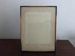 Oude metalen lijst kader met glas en houten achterwand, Ophalen of Verzenden