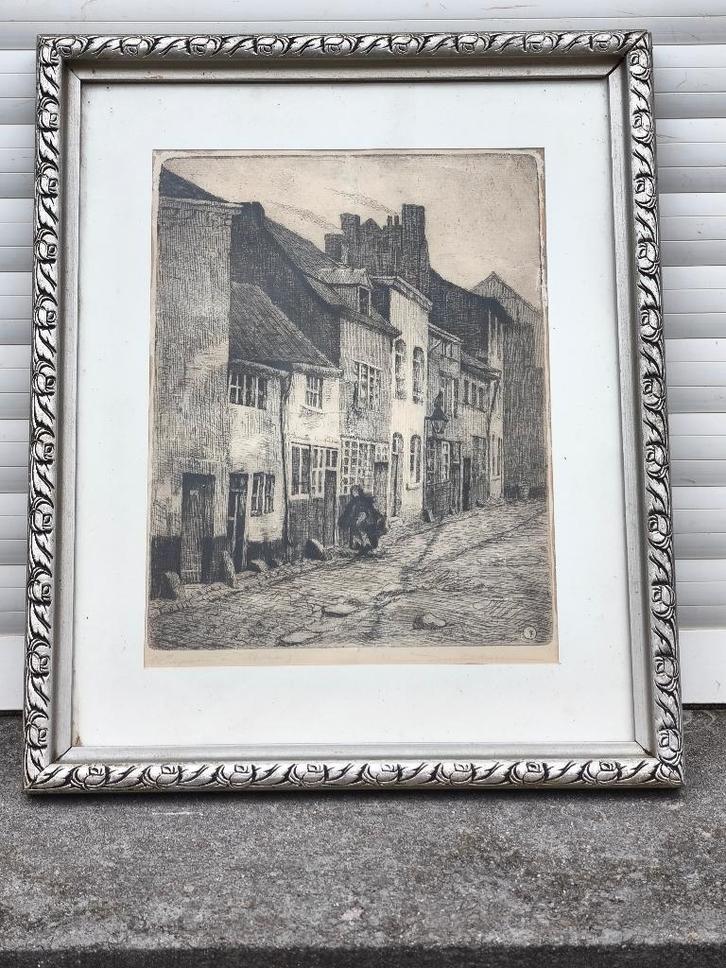 Gravure impasse a chatre signe olivier duchateau, Antiquités & Art, Art | Eaux-fortes & Gravures, Enlèvement ou Envoi