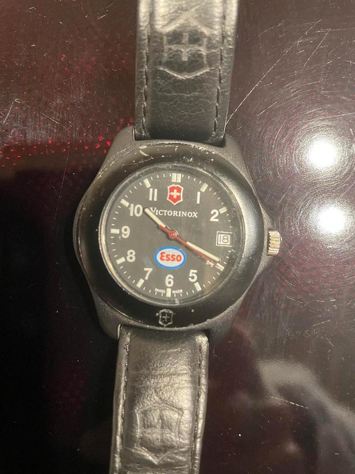 uurwerk, Handtassen en Accessoires, Horloges | Heren, Gebruikt, Polshorloge, Overige merken, Kunststof, Leer, Ophalen of Verzenden