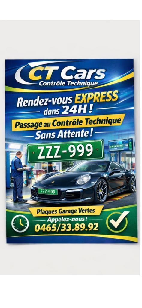 Controle Technique Express 0465/33.89.92, Autos : Divers, Modes d'emploi & Notices d'utilisation, Enlèvement ou Envoi