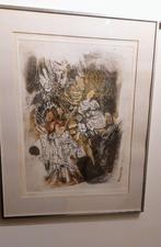 Ets Rene Mels "Les condamnés II" getekend/gekaderd, Antiek en Kunst, Kunst | Etsen en Gravures, Ophalen of Verzenden