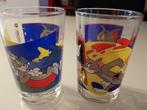 2 glazen glas Tom & Jerry Amora Cartoon Stripfiguur, Verzamelen, Glas en Drinkglazen, Ophalen of Verzenden, Zo goed als nieuw