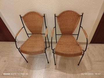 Chaises à accoudoirs, Huis en Inrichting, Ophalen, Gebruikt, Riet of Rotan, Vijf, Zes of meer stoelen