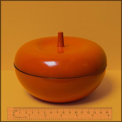 Laurids Lonborg Deens design 60’s – oranje doos appel, Antiek en Kunst, Curiosa en Brocante, Ophalen of Verzenden