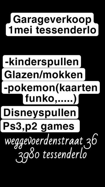Garageverkoop, Diversen, Ophalen