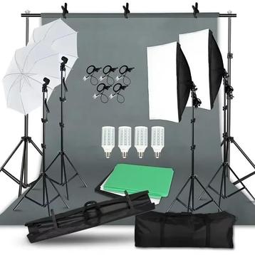 Fotostudio Verlichtingskit - Achtergrond & Softbox Set beschikbaar voor biedingen