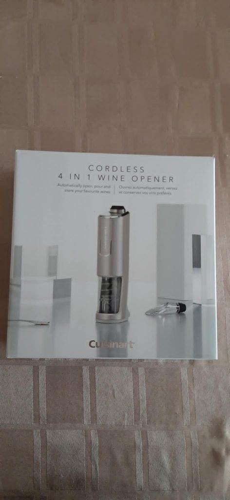 Cuisinart 4 in 1 draadloze wijnopener, Huis en Inrichting, Keuken | Keukenbenodigdheden, Nieuw, Ophalen of Verzenden