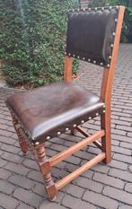 6 eiken stoelen met leder bekleding, Ophalen