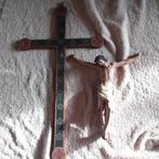 Antiek kruis jezus  83cm op 47cm, Ophalen of Verzenden