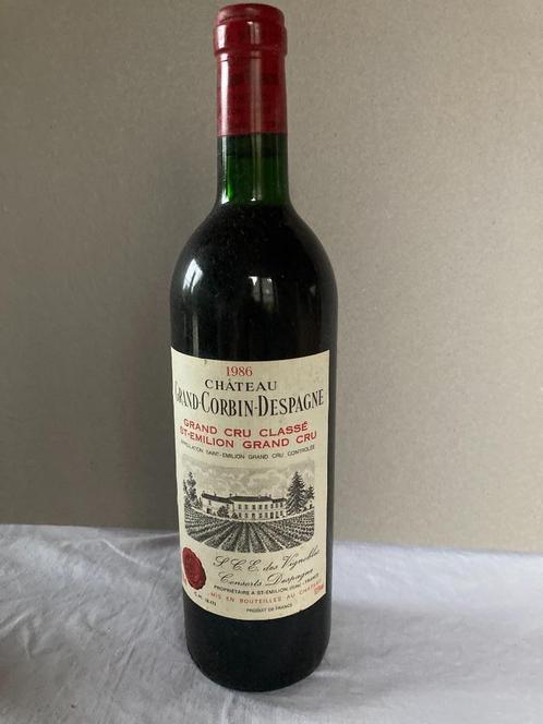 Rode wijn: CHATEAU GRAND-CORBIN-DESPAGNE 1986, Verzamelen, Wijnen, Rode wijn, Frankrijk, Vol, Ophalen of Verzenden