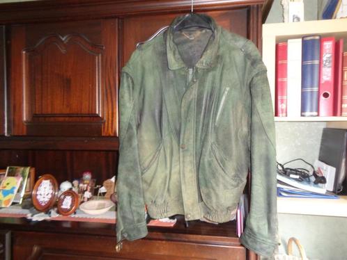 Lederen vest, Kleding | Heren, Kostuums en vesten, Gedragen, Maat 52/54 (L), Groen, Ophalen of Verzenden