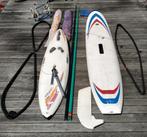 Windsurfset 2 planken+masten, 3 zeilen+gieken en 1 trolley, Watersport en Boten, Ophalen, Gebruikt, Complete set, Met draagtas