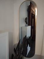 Ovale spiegel met gouden rand, Ophalen, Zo goed als nieuw, Ovaal