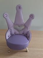 Paarse miniatuur zetel met lederlook en metalen poten, Verzamelen, Decoratie, Gebruikt, Ophalen