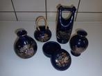 5-delig vintage miniatuur kobalt porseleinen setje te koop, Antiek en Kunst, Antiek | Porselein, Ophalen of Verzenden