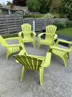 6 chaises de jardin vertes, Ophalen, Gebruikt, Plastic, Stapelbaar