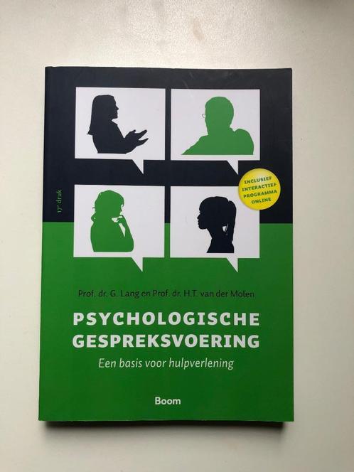 Psychologische Gespreksvoering - G Lang & HT van der Molen, Livres, Livres d'étude & Cours, Comme neuf, Enseignement supérieur