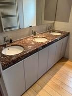 Lavabo meubel badkamer met stenen werkblad, Huis en Inrichting, Keuken | Complete keukens, Ophalen of Verzenden, Zo goed als nieuw