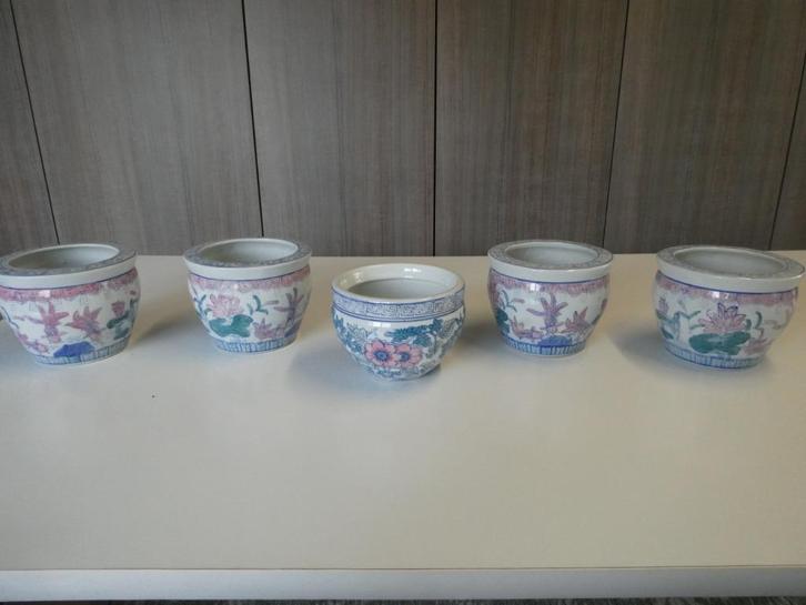 Porseleinen Chinese bloempotten, Tuin en Terras, Bloempotten, Nieuw, Overige materialen, Binnen, Minder dan 40 cm, Minder dan 25 cm