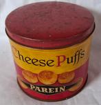 Oud blik Parein (witte letters). Cheese Puffs., Verzamelen, Blikken, Ophalen of Verzenden, Zo goed als nieuw