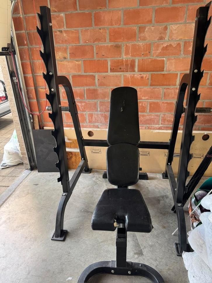 Haltersquat  Bench Press Rack Goede staat, Sport en Fitness, Fitnessapparatuur, Zo goed als nieuw, Ophalen