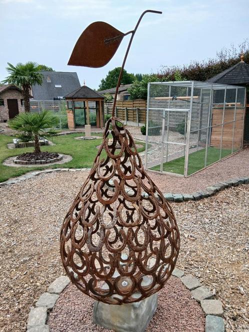 tuinbeeld & hoefijzeren peer & hoogte 200 cm & breedte 80 cm, Tuin en Terras, Tuinbeelden, Nieuw, Abstract beeld, Metaal, Ophalen