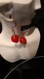 Oorbellen rood koraal, Verzenden, Nieuw, Rood