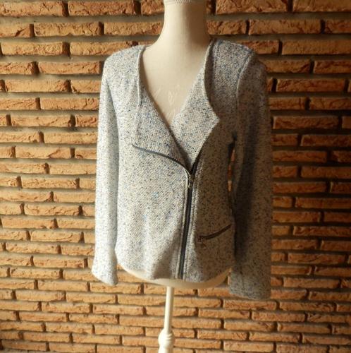 (69)- veste été femme t.40 bleue - promod -, Kleding | Dames, Jassen | Zomer, Zo goed als nieuw, Maat 38/40 (M), Blauw, Ophalen of Verzenden
