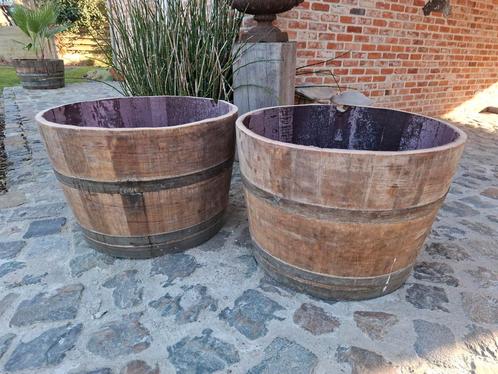 GESCHENKTIP MOEDERDAG! Halve Bordeaux wijnton 47cm x 70cm, Tuin en Terras, Bloembakken en Plantenbakken, Zo goed als nieuw, Ophalen