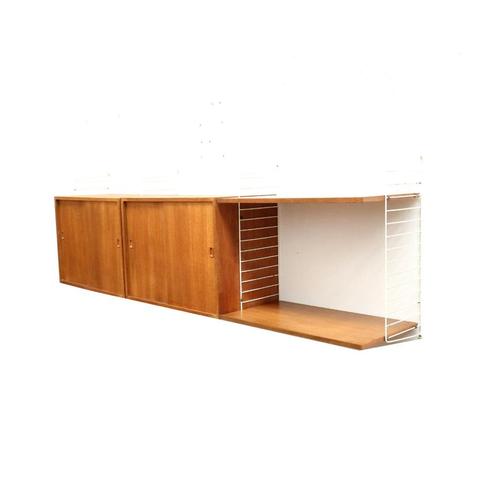 Vintage wandsysteem/wandmeubel/dressoir Nisse Strinning 1950, Huis en Inrichting, Kasten | Dressoirs, Ophalen of Verzenden