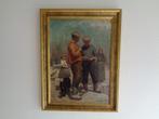 Tableau: Personnages. Signé: "Emile BULCKE" Vintage, Antiquités & Art, Enlèvement
