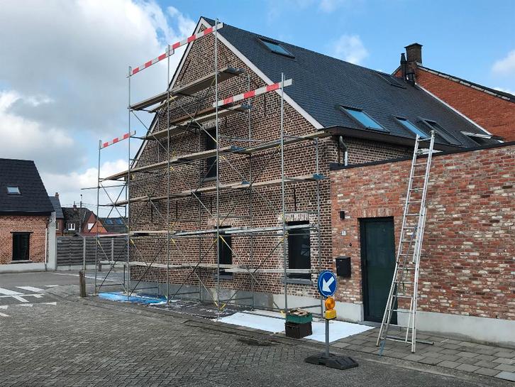 bouwstelling 80m², Bricolage & Construction, Échafaudages, Utilisé, Échafaudage de façade, 5 mètres de hauteur ou plus, Enlèvement