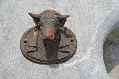 gietijzeren koekopje vanop een beenhouwersblok, Antiek en Kunst, Curiosa en Brocante, Ophalen of Verzenden