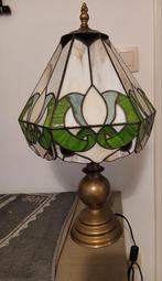 Antieke tiffanylamp met koperen voet, Ophalen of Verzenden