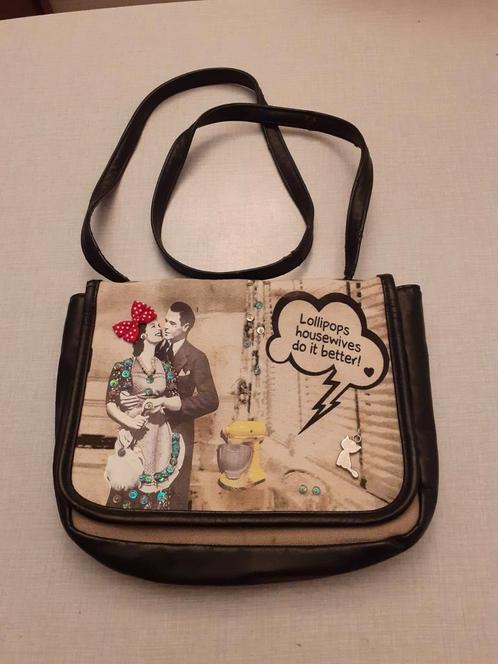 Vintage tas Lollipops., Handtassen en Accessoires, Tassen | Damestassen, Gebruikt, Beige, Ophalen of Verzenden