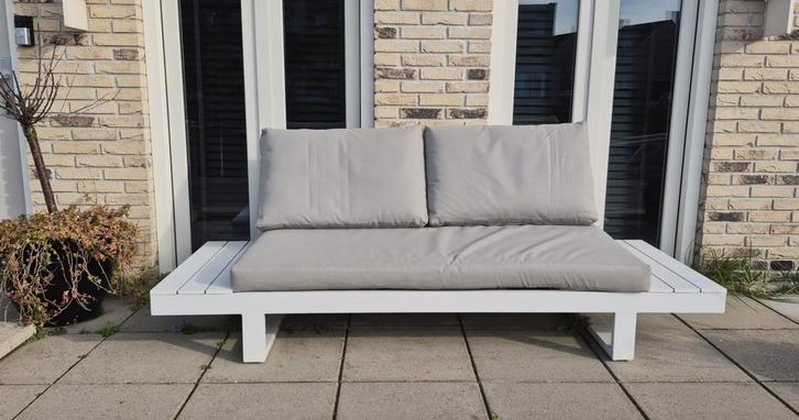 Tuinbank Ibiza stijl, Tuin en Terras, Tuinsets en Loungesets, Zo goed als nieuw, Aluminium, Bank, Ophalen