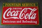 Coca cola fountain servie emaillen bord decoratie borden, Collections, Comme neuf, Enlèvement ou Envoi, Panneau publicitaire