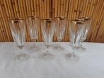 6 prachtige vintage glazen champagnefluiten/glazen uit 1960, Antiek en Kunst, Antiek | Glaswerk en Kristal, Ophalen of Verzenden