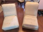 2 beige fauteuils, Ophalen, 75 tot 100 cm, Zo goed als nieuw, Stof