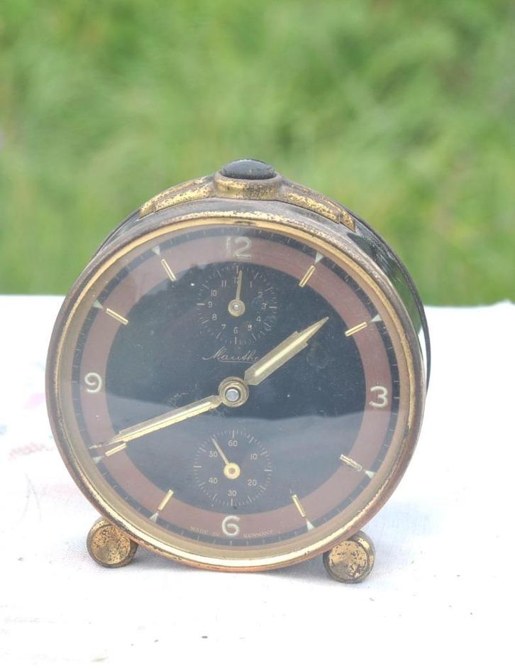 reveil mecanique vintage mauthe germany, Antiek en Kunst, Antiek | Klokken, Ophalen of Verzenden