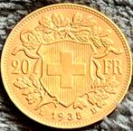 Elvetia 1935 LB 20 frank gouden munt, Postzegels en Munten, Ophalen of Verzenden, Overige landen