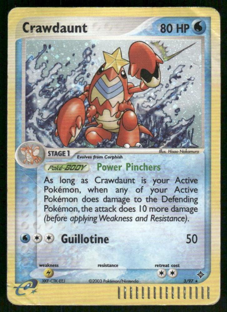 Crawdaunt 3/97 - Dragon, Hobby en Vrije tijd, Verzamelkaartspellen | Pokémon, Gebruikt, Verzenden