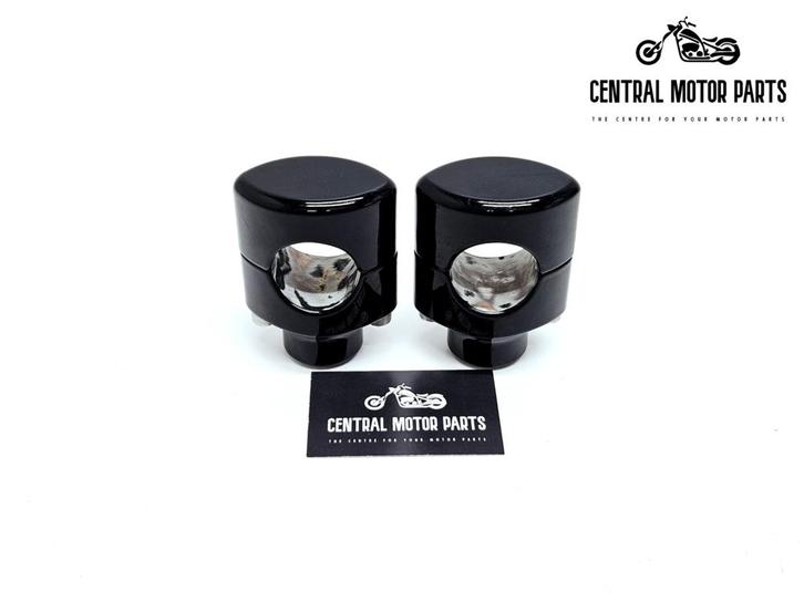 Glans zwarte Fat Bar Risers, Motoren, Onderdelen | Harley-Davidson, Gebruikt, Ophalen of Verzenden