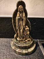 Religieus beeld Maria, Lourdes, brons en marmer, Ophalen, Beeld(je)
