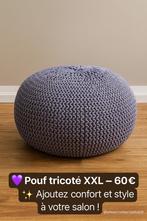 Pouf tricoté XXL – 60€, Huis en Inrichting, Ophalen, Zo goed als nieuw